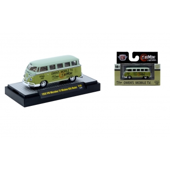 M2 Machines 1:64 Volkswagen Microbus 15 Windows USA Model 1958 green